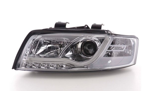 FK Set LED DRL Lightbar Headlights Halo Projector Audi A4 8E 01-04 chrome S4 LHD