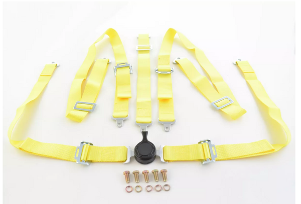 FK harness 5 point universal seat belt YELLOW track rally race bucket safety