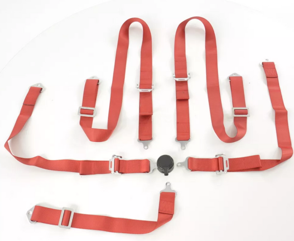 FK harness 5 point universal seat belt RED track rally race bucket safety 4.8cm