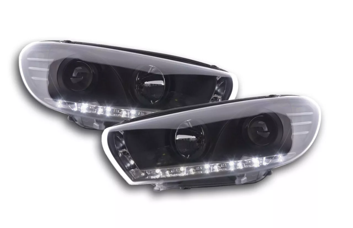 FK Set LED DRL Scheinwerfer Halo Projektor VW Scirocco 3 MK3 13 Black Edition LHD