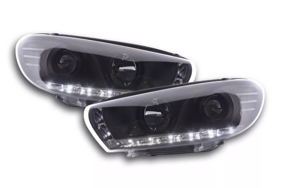 FK Set LED DRL Headlights Halo Projector VW Scirocco 3 MK3 13 black edition LHD