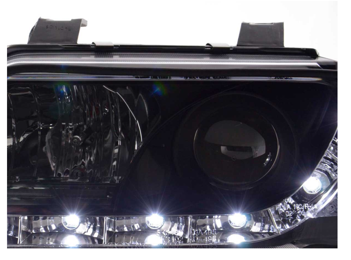 FK LED DRL Angel Eye Projektorscheinwerfer Audi A4 B5 8D 95-99 schwarz S4 LHD 