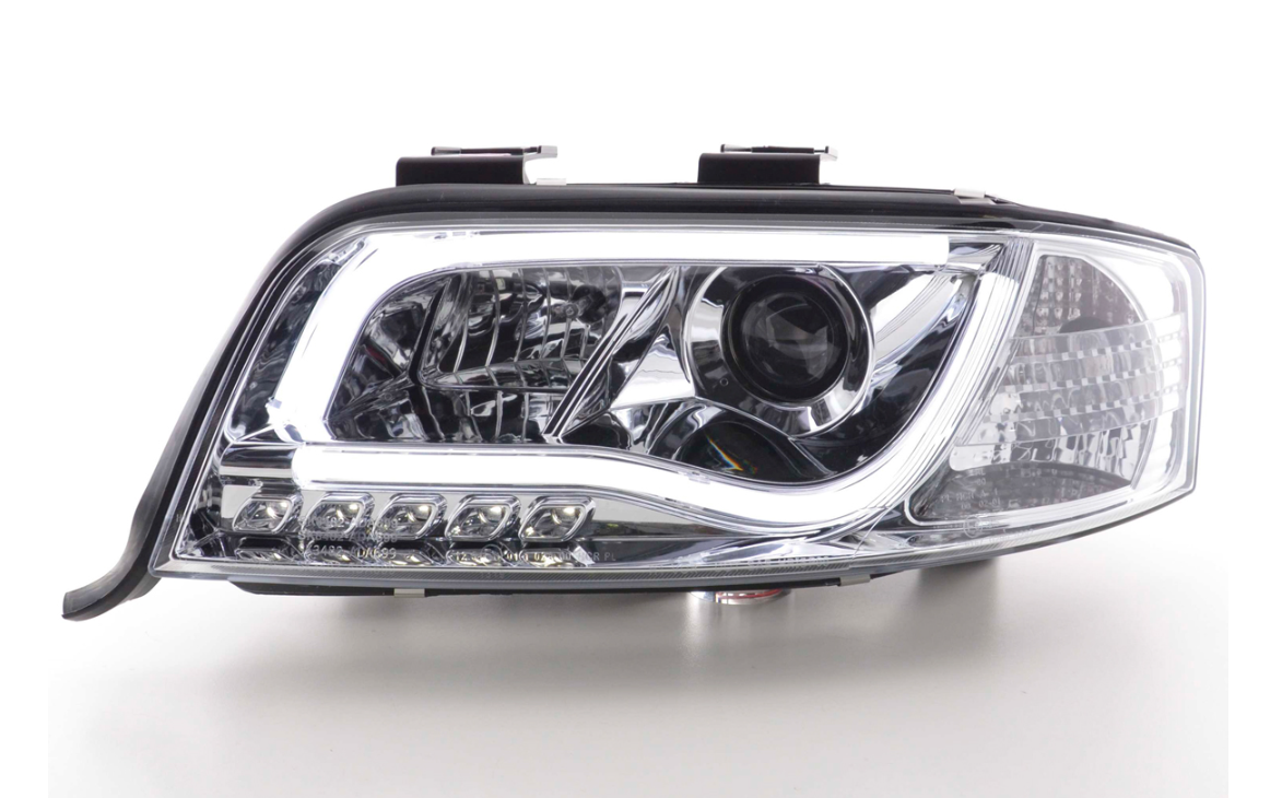 FK LED-Scheinwerfer LED DRL Projektor Audi A6 C5 4B 01-04 Chrom S6 S-Line LHD