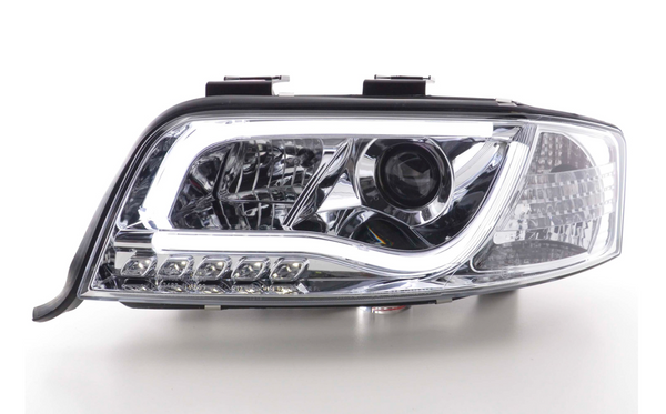 FK LED Headlights LED DRL Projector Audi A6 C5 4B 01-04 chrome S6 S-Line LHD