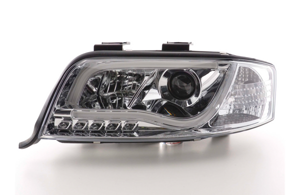 FK LED-Scheinwerfer LED DRL Projektor Audi A6 C5 4B 01-04 Chrom S6 S-Line LHD