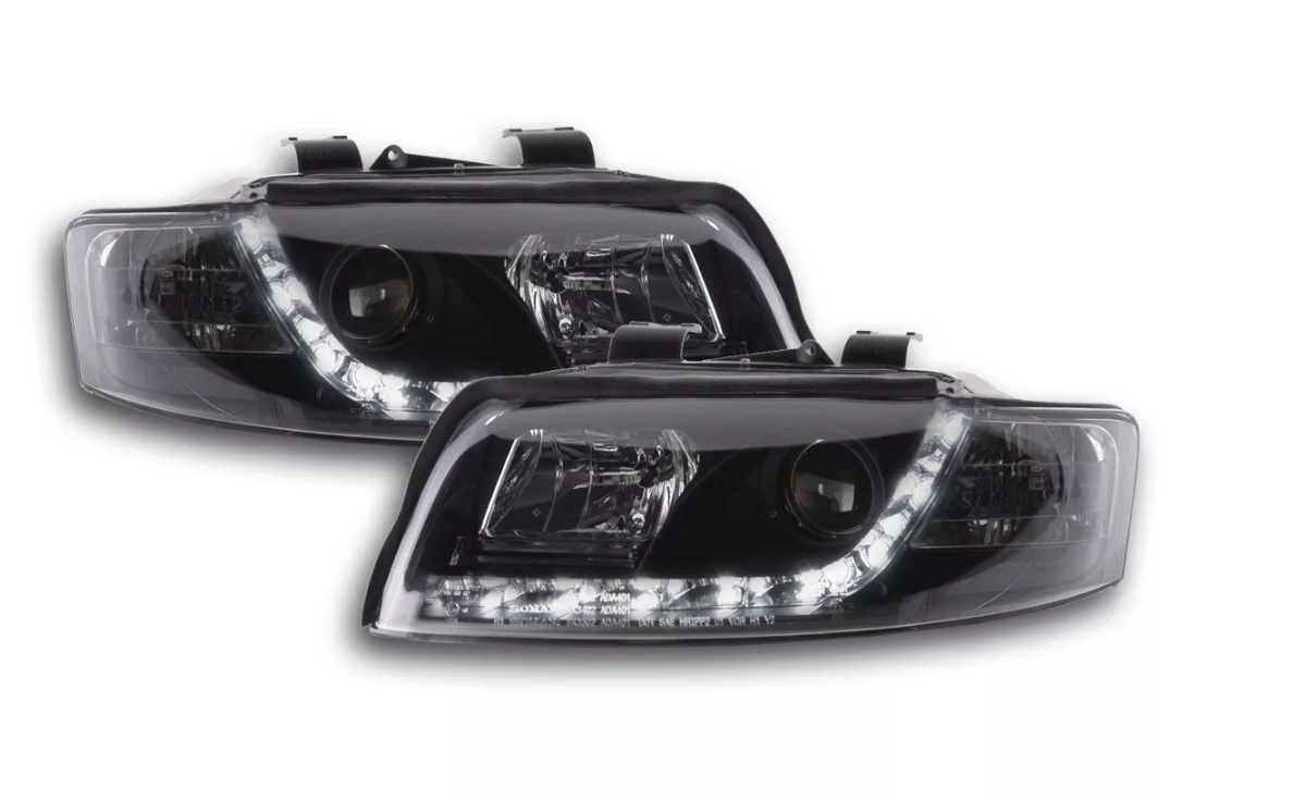 FK LED DRL Angel Eye Projector headlights Audi A4 B7 8E 04-08 black ed LHD S4