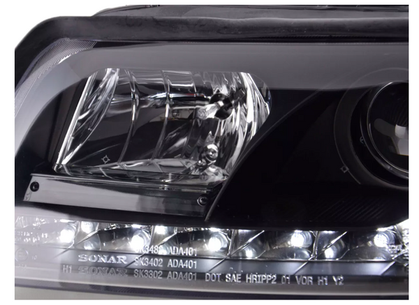 FK LED DRL Angel Eye Projector headlights Audi A4 B7 8E 04-08 black ed LHD S4