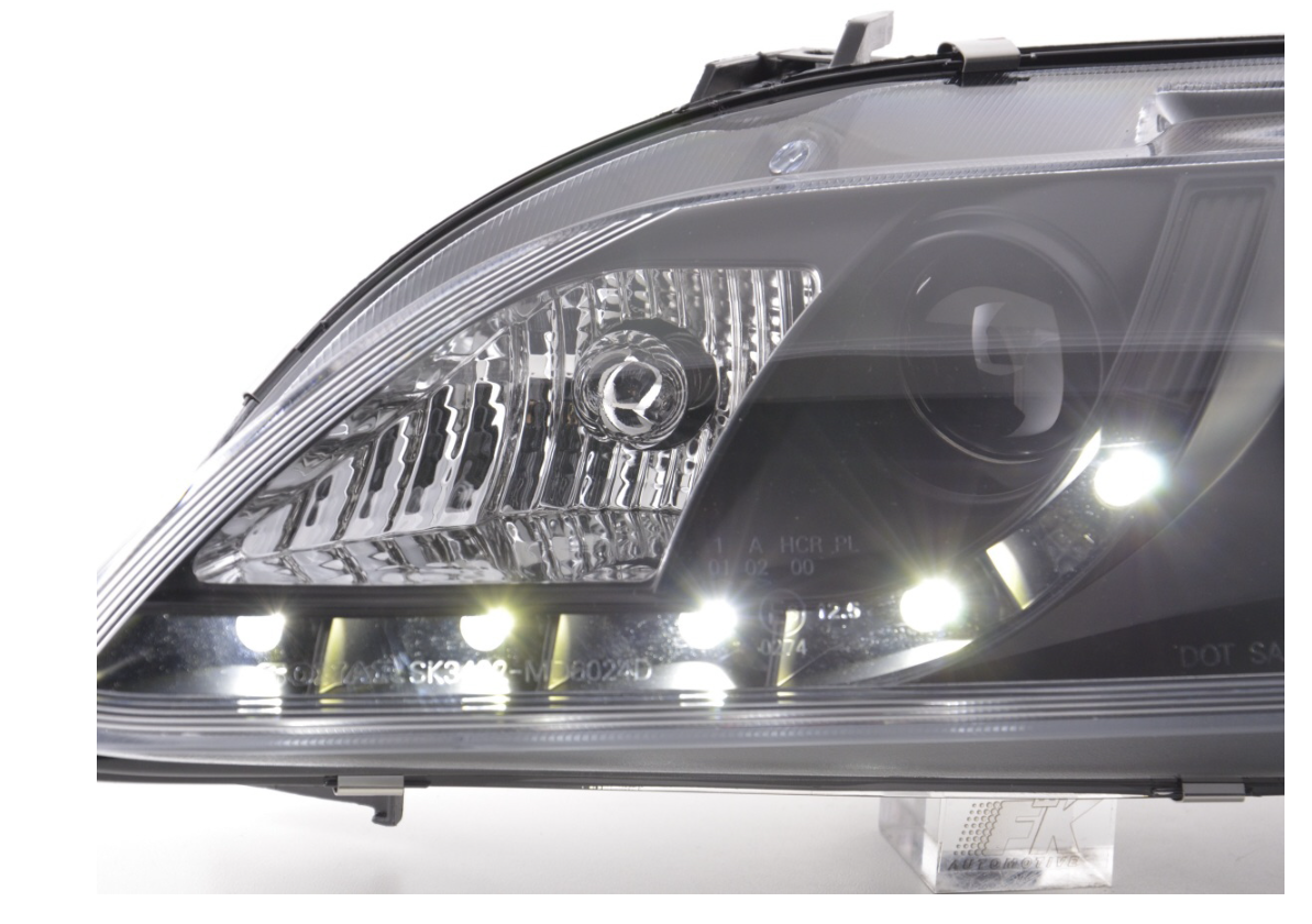 FK LED DRL Projektorscheinwerfer Mazda 6 Limousine 02–07 schwarz GG GY GG1 mit NSW