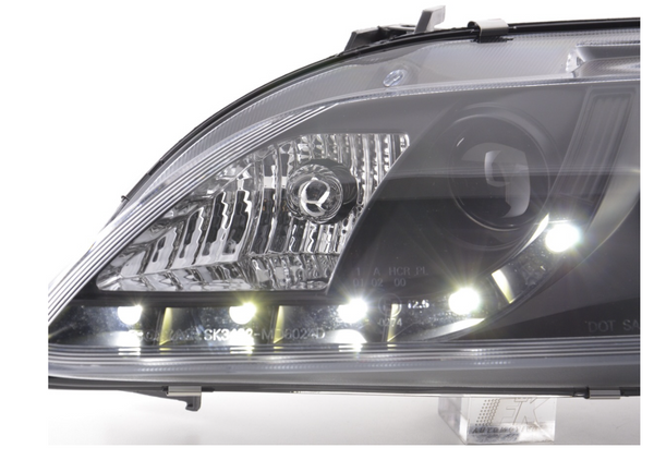 FK LED DRL Projector Headlights Mazda 6 Saloon 02-07 black GG GY GG1 with NSW