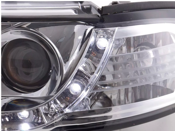 FK LED DRL Angel Eye Projector headlights Audi A4 B5 8D 99-01 chrome S4 LHD