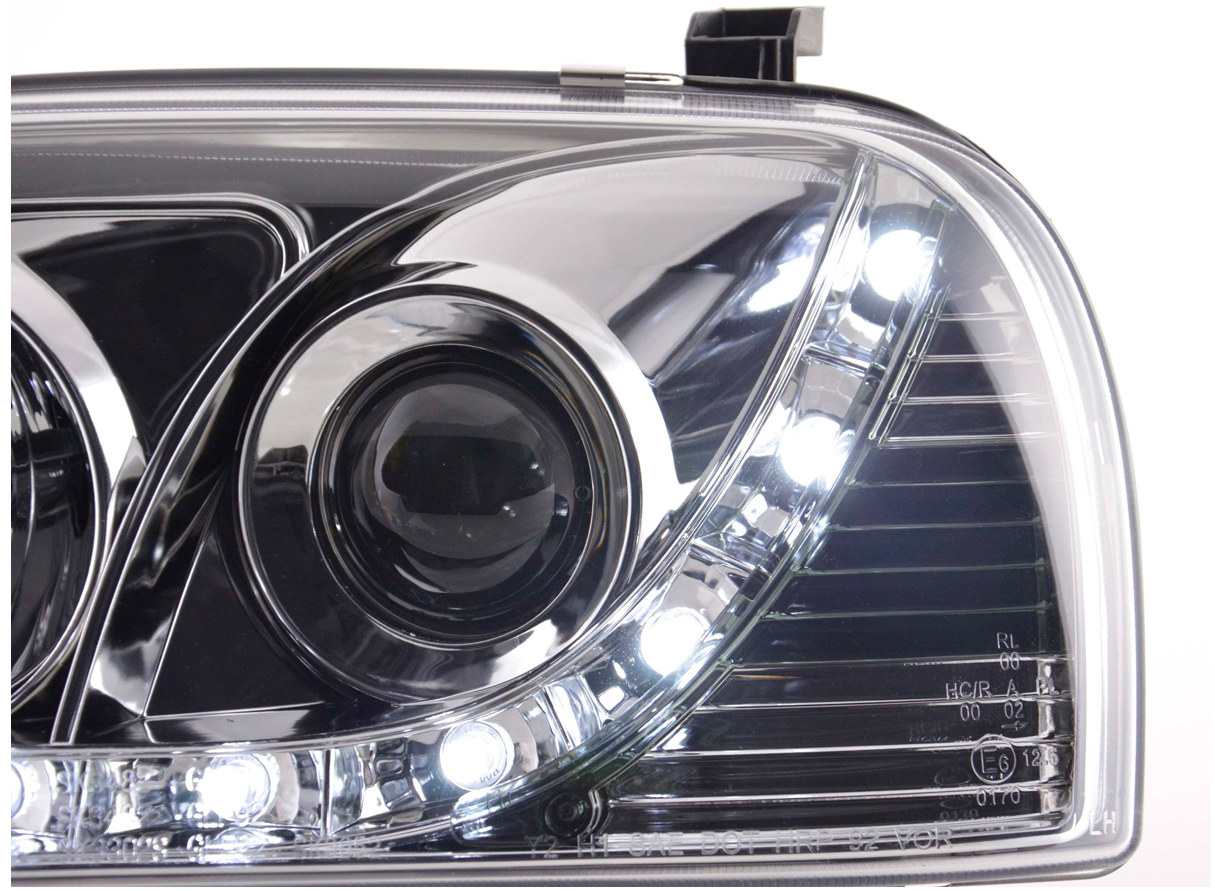 FK Set LED DRL Projector Angel Eye Headlights VW Golf 3 MK3 1HXO 1 EXO 91-97 LHD