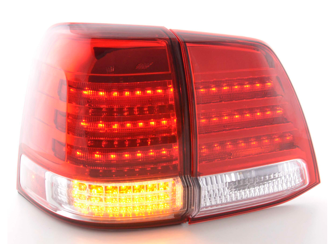 FK Paar LED-Heckleuchten, Lichtbalken, Toyota Land Cruiser Typ FJ200 07–08, Chrom, LHD Landcruiser