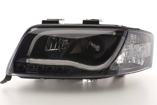 FK LED-Scheinwerfer LED DRL Halo-Projektor Audi A6 C5 4B 01-04 schwarz S6 LHD