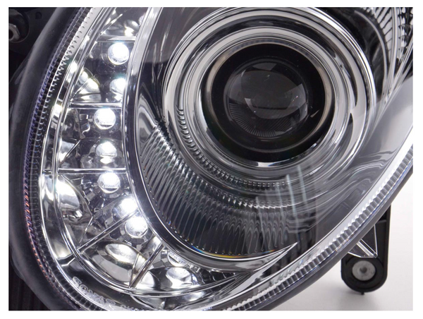 FK LED DRL Halo SCHEINWERFER Mercedes E-Klasse 211 W211 02-06 Chrom AMG LHD