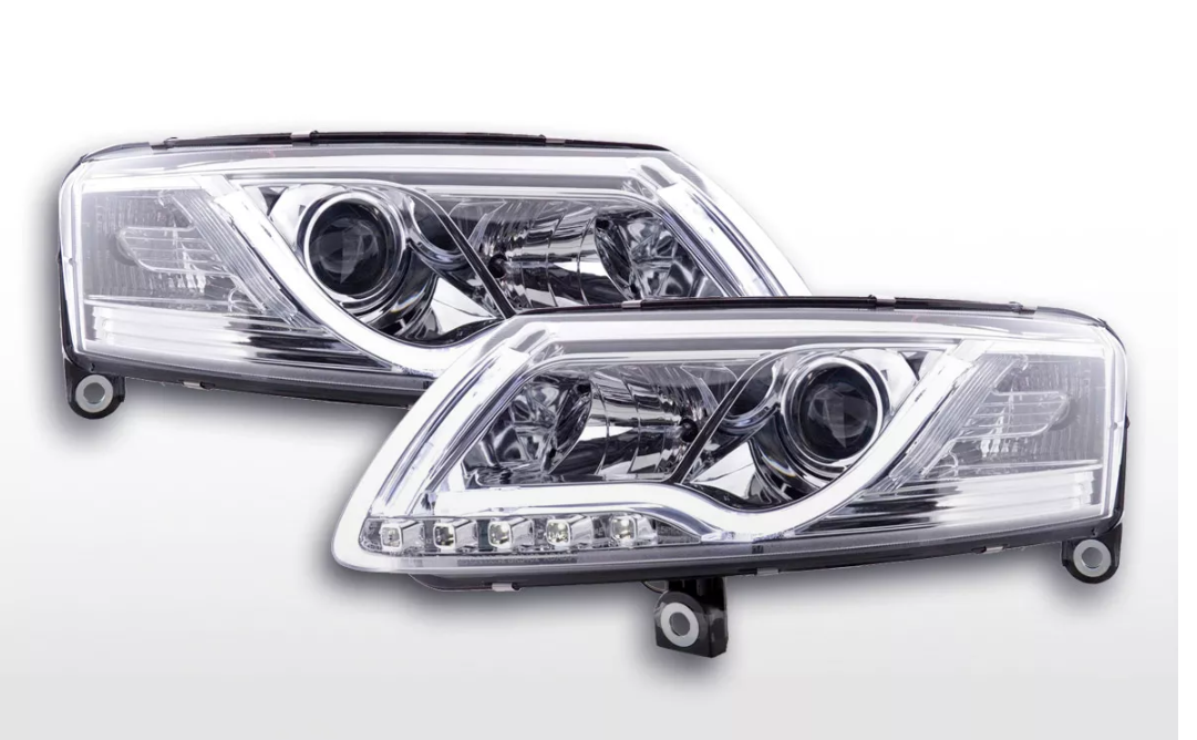 FK LED-Scheinwerfer LED Lightbar DRL Audi A6 Typ C6 4F 04-08 Chrom S6 S-Line LHD