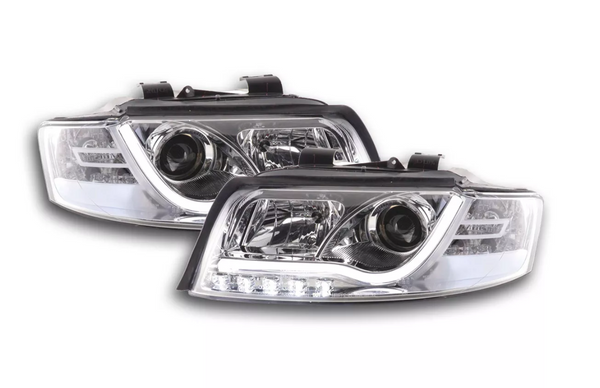 FK Set LED DRL Lightbar Scheinwerfer Halo Audi A4 b6 8E 01-04 Chrom LHD S4