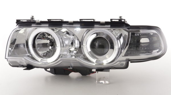 FK Pair LED DRL Angel Projector headlights BMW 7-series E38 99-02 chrome 728 740