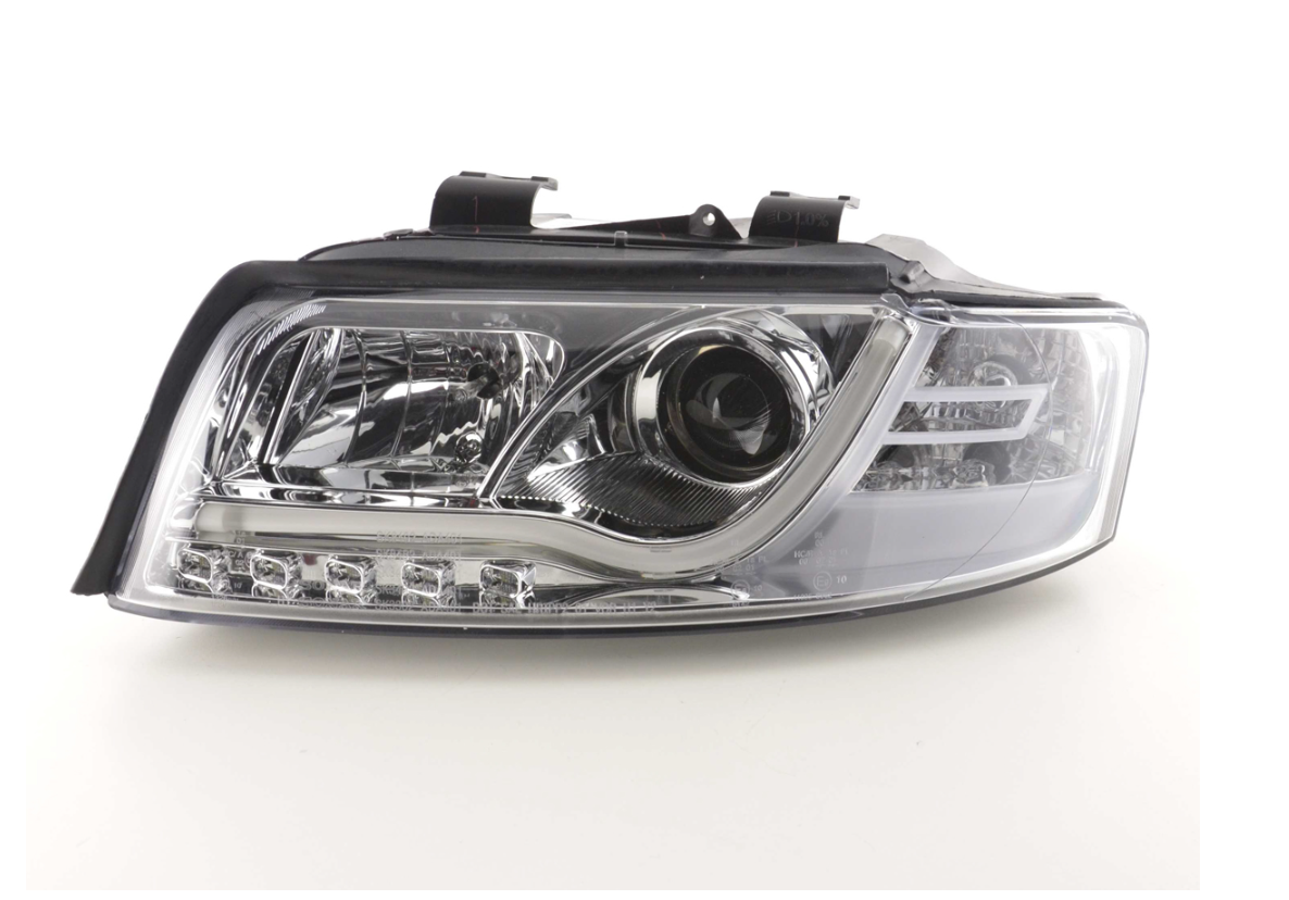 FK Set LED DRL Lightbar Scheinwerfer Halo Audi A4 b6 8E 01-04 Chrom LHD S4