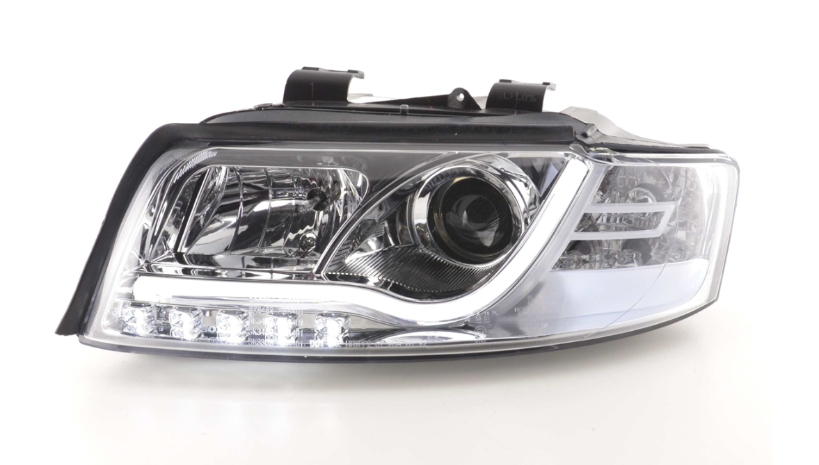 FK Set LED DRL Lightbar Headlights Halo Audi A4 b6 8E 01-04 Chrome LHD S4