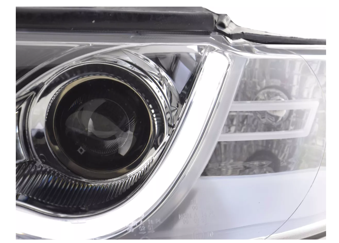 FK Set LED DRL Lightbar Headlights Halo Audi A4 b6 8E 01-04 Chrome LHD S4