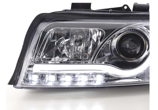 FK Set LED DRL Lightbar Headlights Halo Audi A4 b6 8E 01-04 Chrome LHD S4