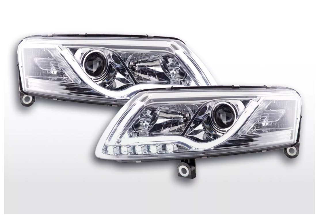 FK LED-Scheinwerfer LED DRL Projektor Audi A6 Typ C6 4F 04-08 Chrom S6 S-Line LHD