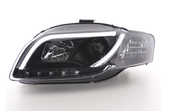 FK LED DRL Angel Eye Projektorscheinwerfer Audi A4 B7 8E 04-08 Schwarz LHD S4 