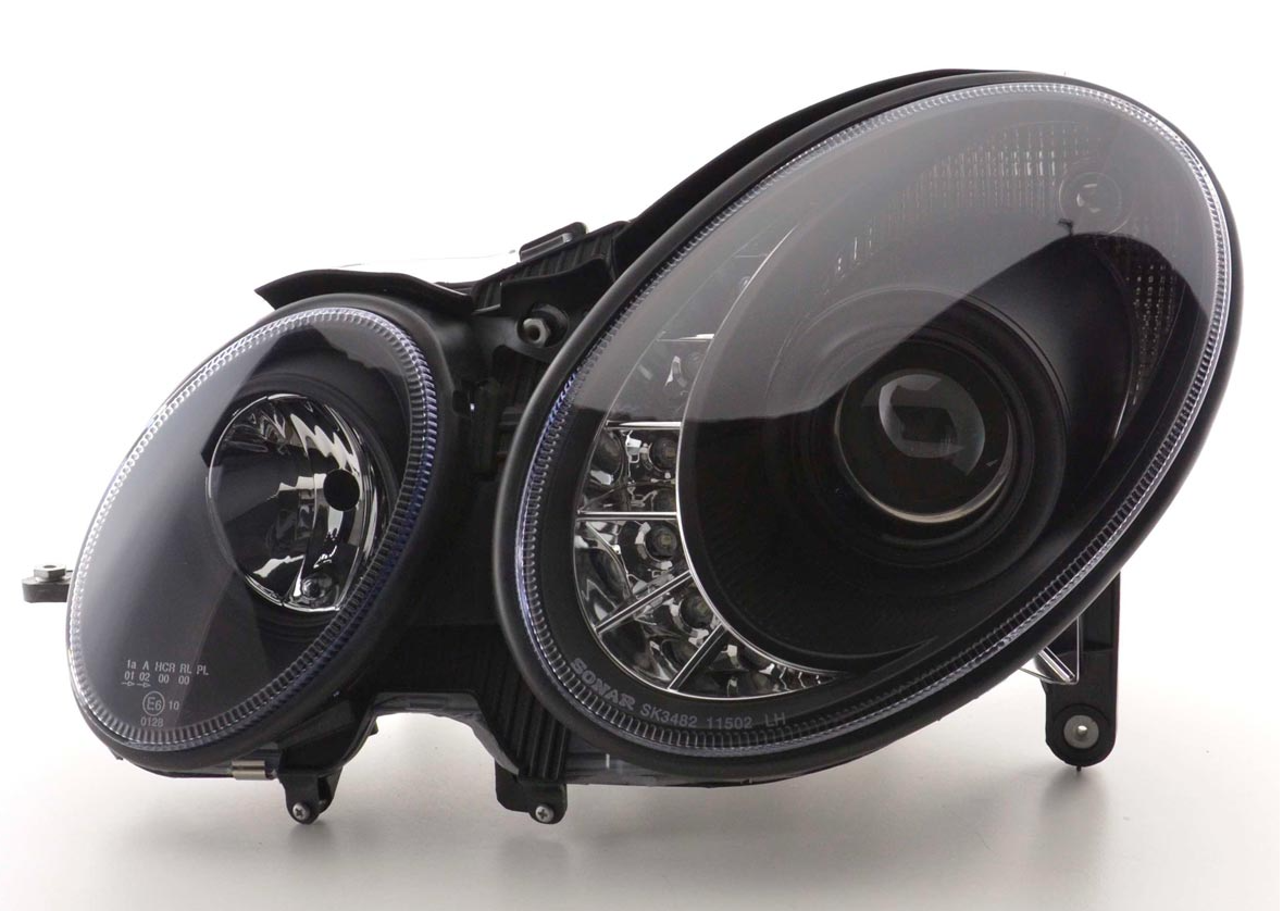 FK LED DRL Angel Eye Projector Headlights Mercedes E-Class W211 06-08 AMG LHD