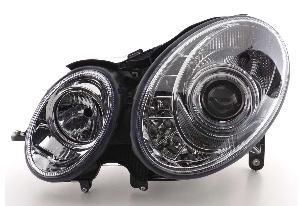 FK LED DRL Angel Eye Projector Headlights Mercedes E-Class 211 02-06 W211 AMG