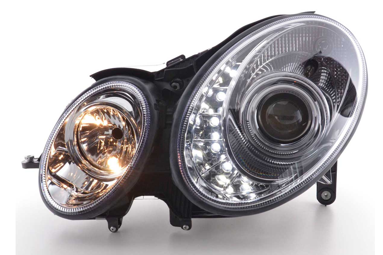 FK LED DRL Angel Eye Projector Headlights Mercedes E-Class 211 02-06 W211 AMG