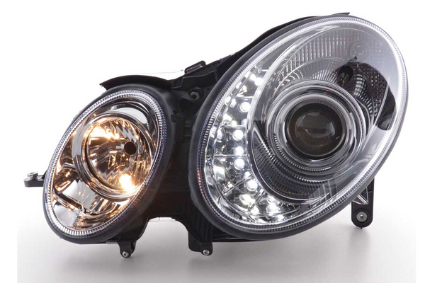 FK LED DRL Angel Eye Projektorscheinwerfer Mercedes E-Klasse 211 02–06 W211 AMG