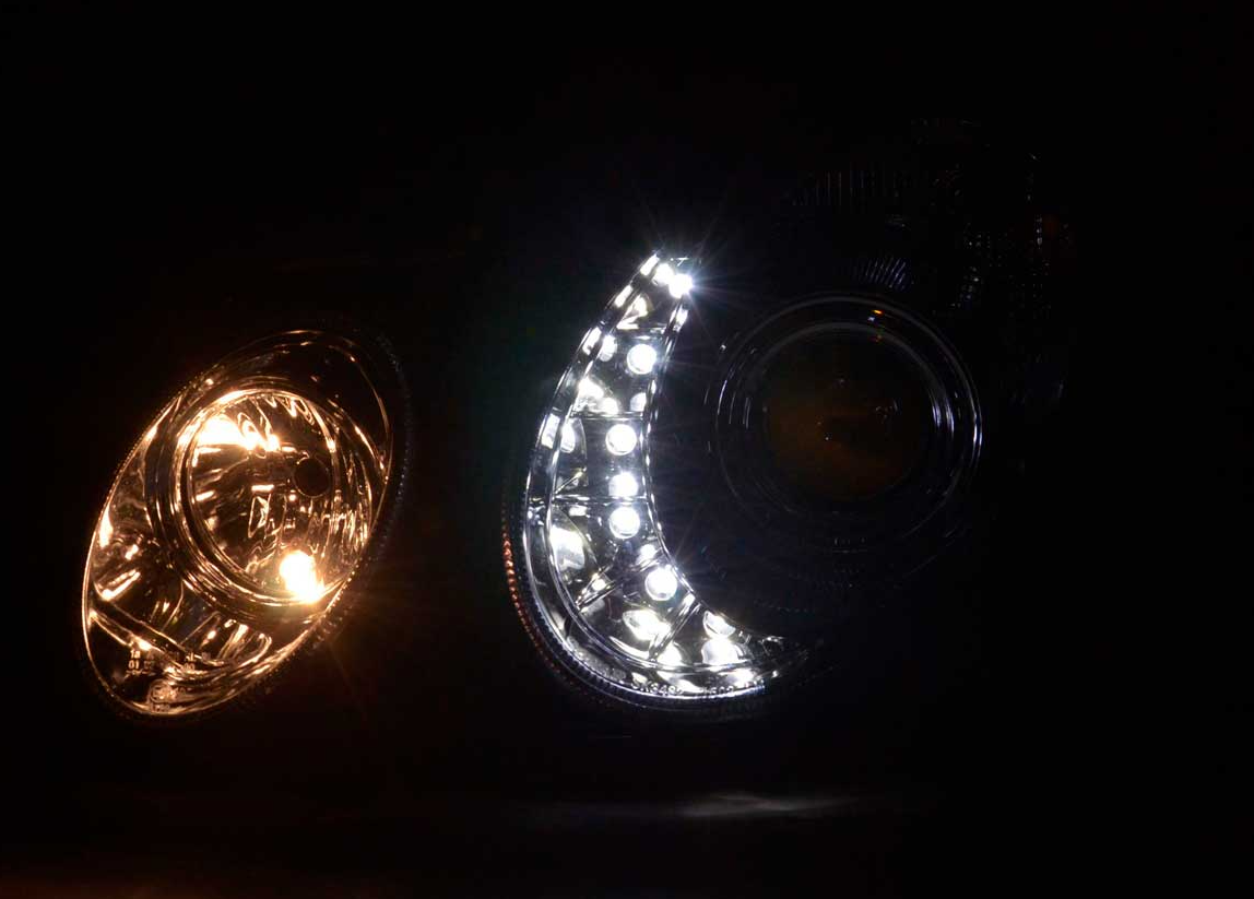 FK LED DRL Angel Eye Projector Headlights Mercedes E-Class 211 02-06 W211 AMG