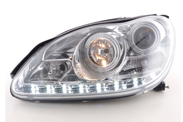 FK Set LED DRL Projector Halo Headlights Mercedes S-Class W220 02-05 chrome AMG