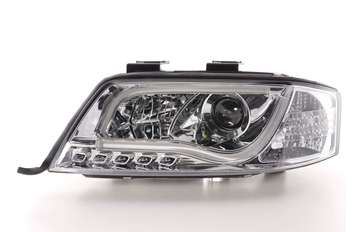 FK LED-Scheinwerfer, LED-Tagfahrlicht, Projektor, Audi A6 4B C5 97–01, Chrom, S6 S-Line, LHD