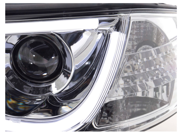 FK LED-Scheinwerfer, LED-Tagfahrlicht, Projektor, Audi A6 4B C5 97–01, Chrom, S6 S-Line, LHD