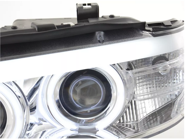 FK Pair LED DRL Projector Halo headlights BMW X5 X5 E53 03-06 chrome LHD