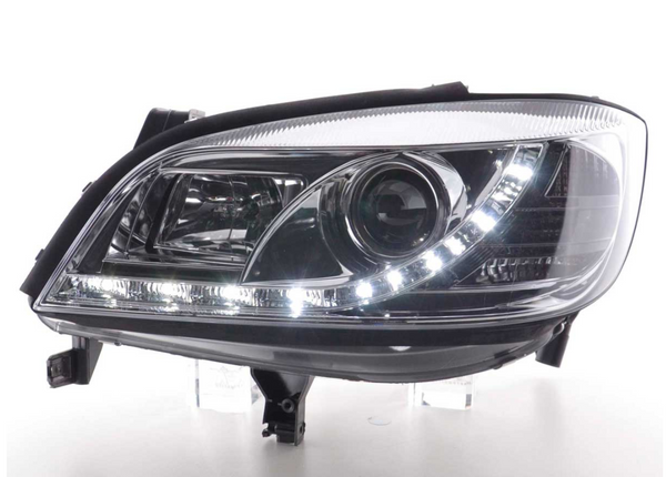 FK Set LED DRL Headlights Halo Projector Opel Zafira A 99-04 chrome LHD