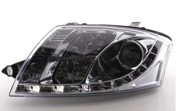 FK Set LED DRL Headlights Halo Projector Audi TT 8N 99-06 chrome LHD