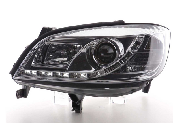 FK Set LED DRL Headlights Halo Projector Opel Zafira A 99-04 chrome LHD