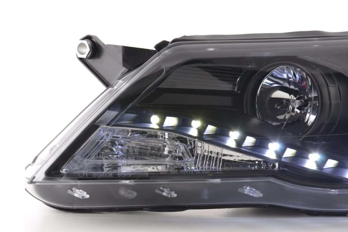 FK Paar LED DRL Projektorscheinwerfer VW Tiguan 5N 07-11 schwarz RHD inkl. Servo