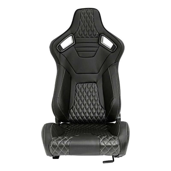 AUTOSTYLE AK x1 Universal Sports Bucket Seat Black Silver Stitch runners