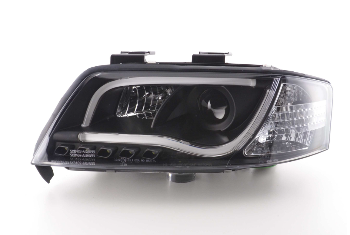 FK LED Headlights LED DRL Projector Audi A6 C5 4B 97-01 Black S6 S-Line LHD