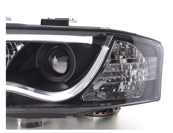 FK LED Headlights LED DRL Projector Audi A6 C5 4B 97-01 Black S6 S-Line LHD