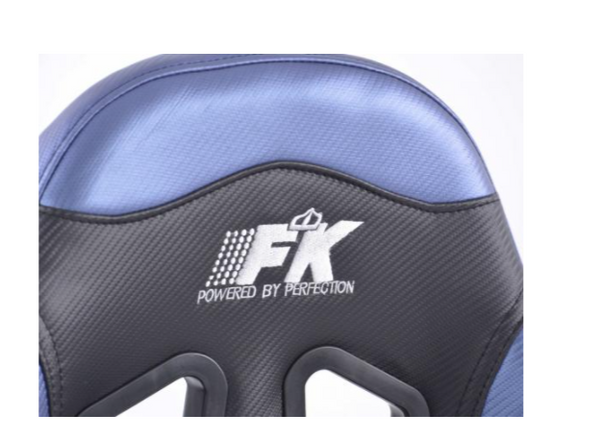 FK Universal Full Bucket Seats & slide runners Black & Blue Carbon Lux Sports