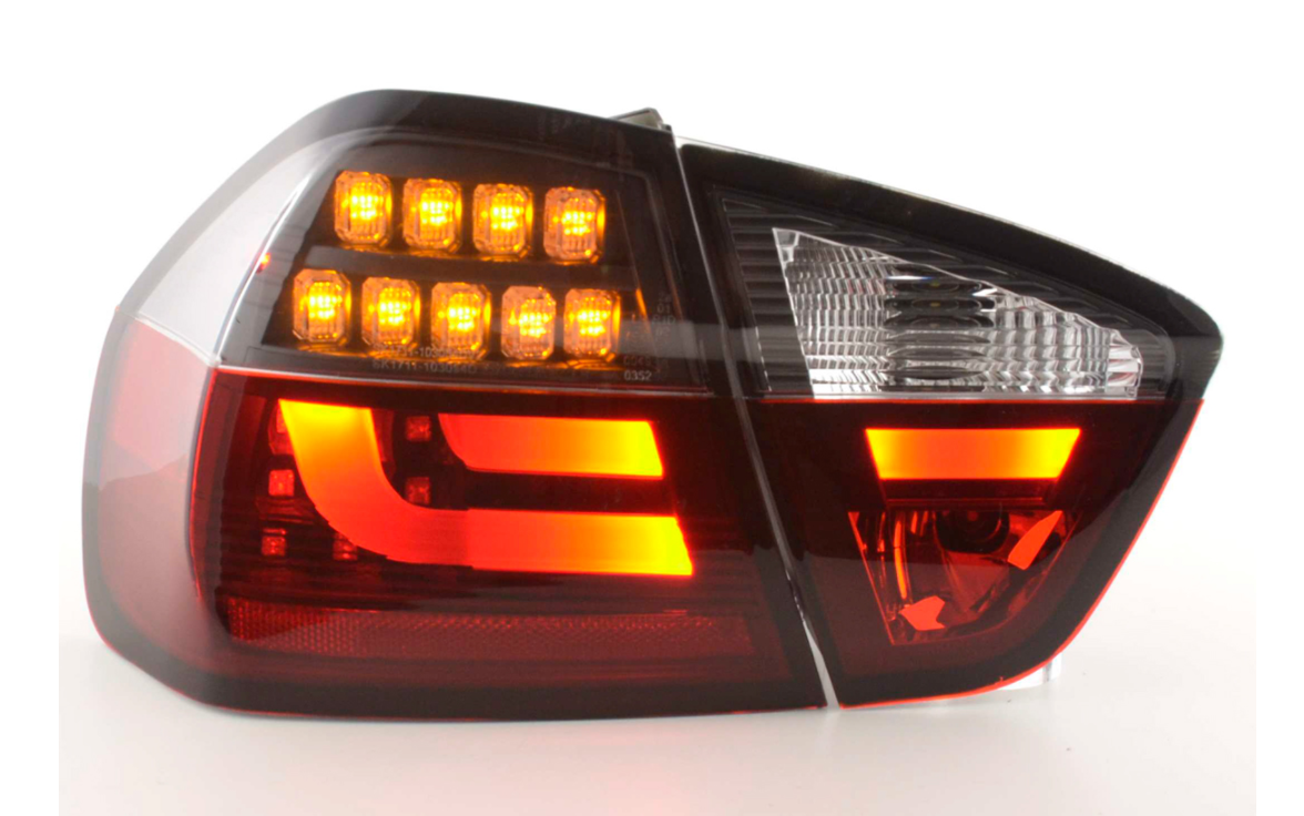 FK Paar LED-RÜCKLEUCHTEN BMW E90 E91 3 SERIE 05-08 rot schwarz LHD 320 330 335 M3