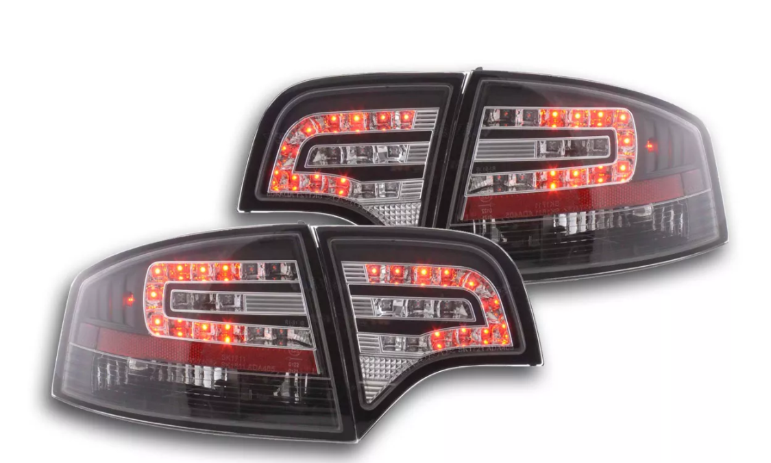 FK Paar Set LED-Hecklichtleiste DRL-Leuchten Audi A4 Avant B6 8E 04-07 schwarz S4 LHD