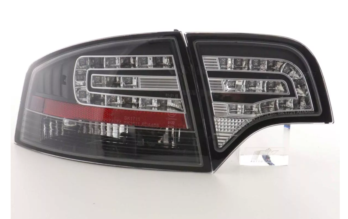 FK Paar Set LED-Hecklichtleiste DRL-Leuchten Audi A4 Avant B6 8E 04-07 schwarz S4 LHD