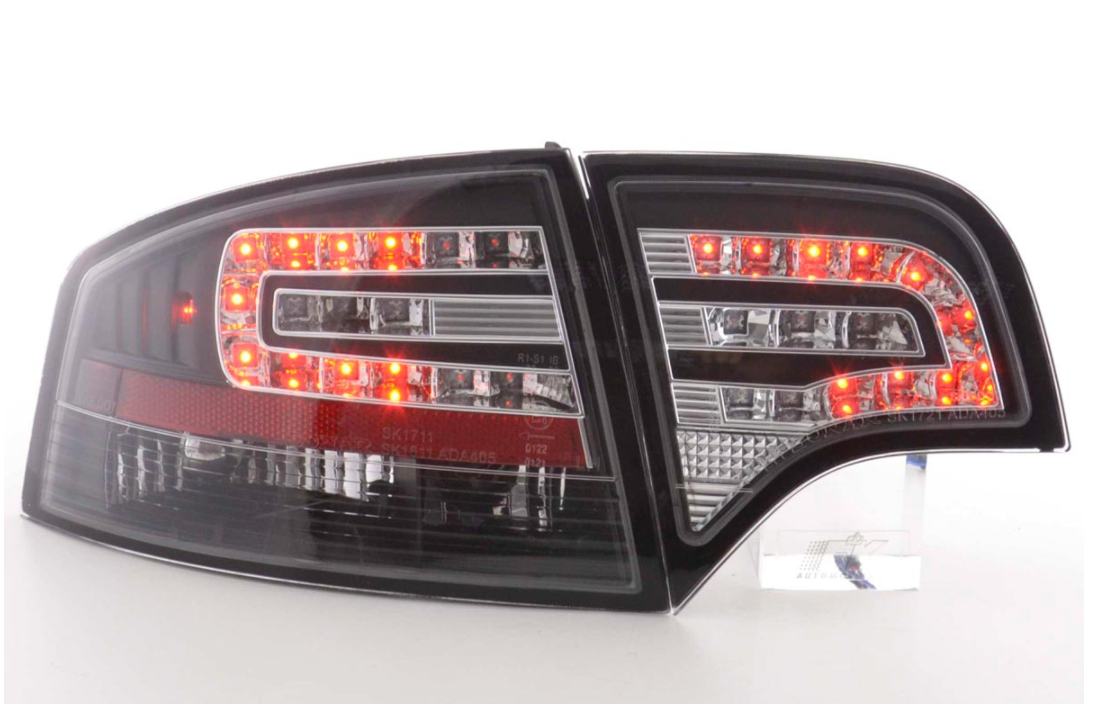 FK Paar Set LED-Hecklichtleiste DRL-Leuchten Audi A4 Avant B6 8E 04-07 schwarz S4 LHD