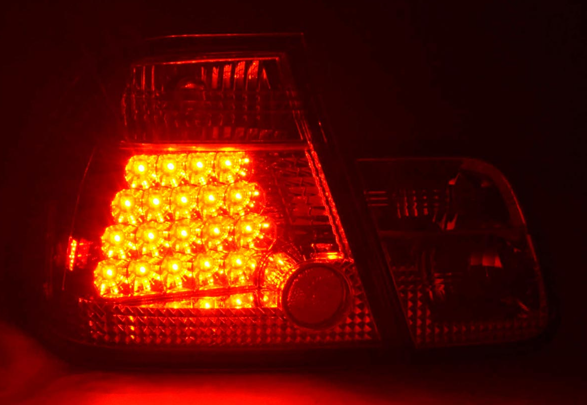 FK Paar LED-Lichtleiste, Rücklichter, BMW E46 Limousine, E46 01–05, transparentes Rot, M3 325 330