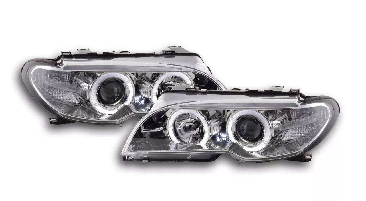 FK Set LED DRL Devil Halo Eye Headlights BMW E46 Coupe Cabrio 03-05 LHD M3